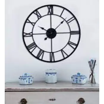 Black Color Metal Wall Clock 